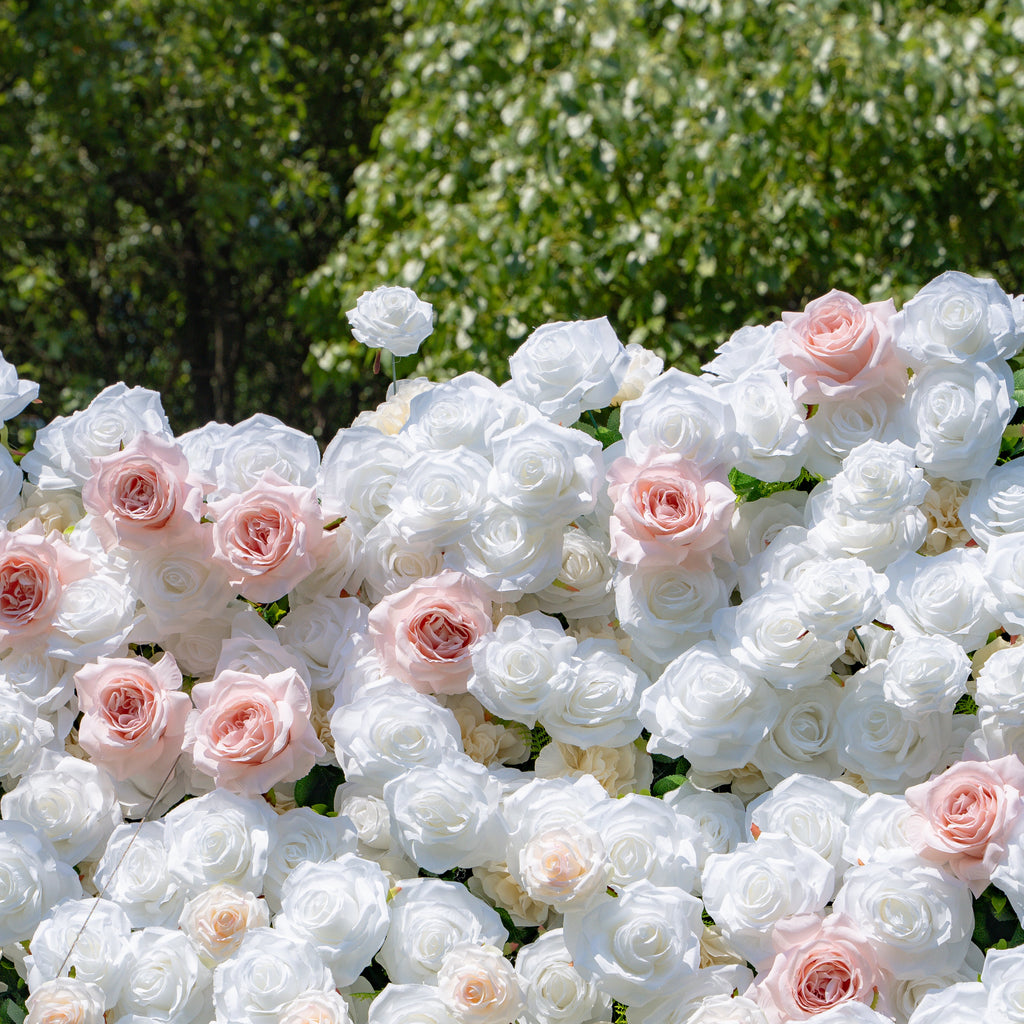 Paisley：5D Fabric Artificial rolling up curtain flower wall