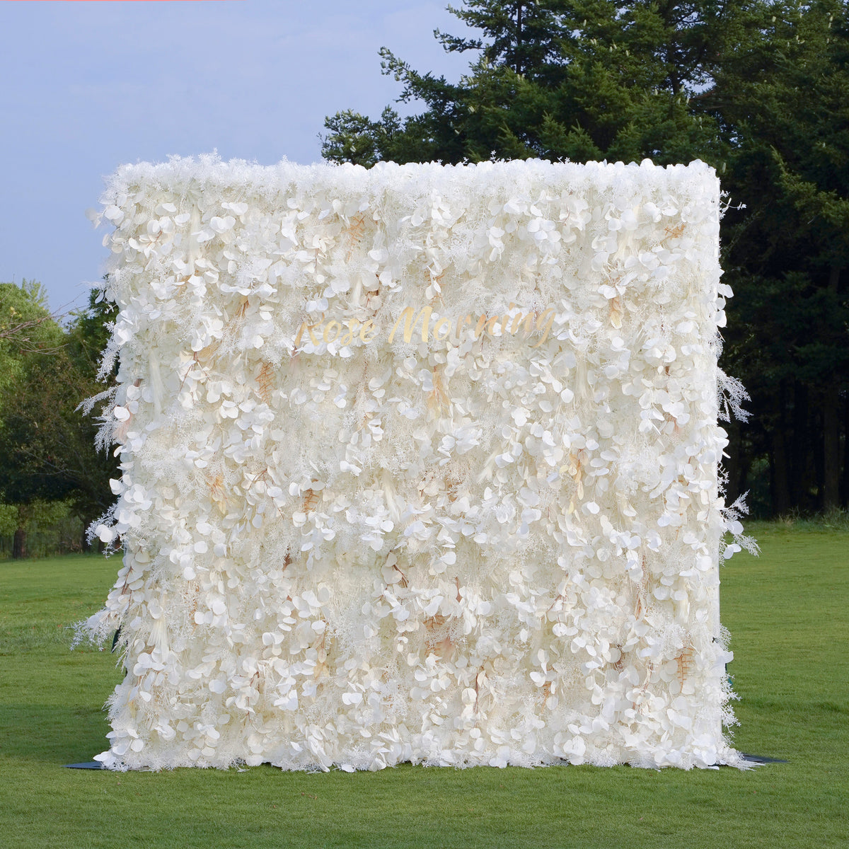 Pampas：5D Grey Pampas Grass Fabric Artificial rolling up curtain flower wall (Ready to ship)