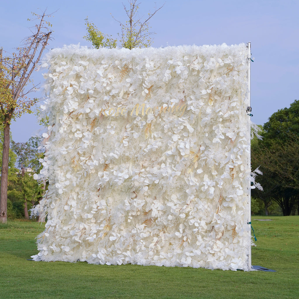 Pampas：5D Grey Pampas Grass Fabric Artificial rolling up curtain flower wall (Ready to ship)