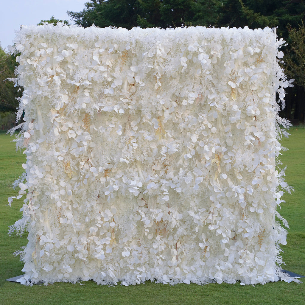 Pampas：5D Grey Pampas Grass Fabric Artificial rolling up curtain flower wall (Ready to ship)
