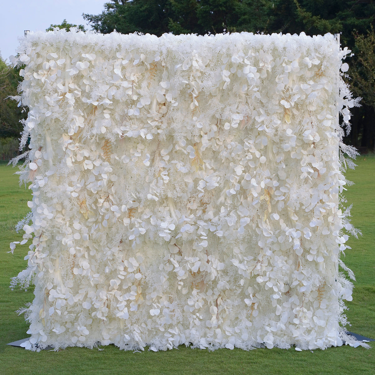 Pampas：5D Grey Pampas Grass Fabric Artificial rolling up curtain flower wall (Ready to ship)