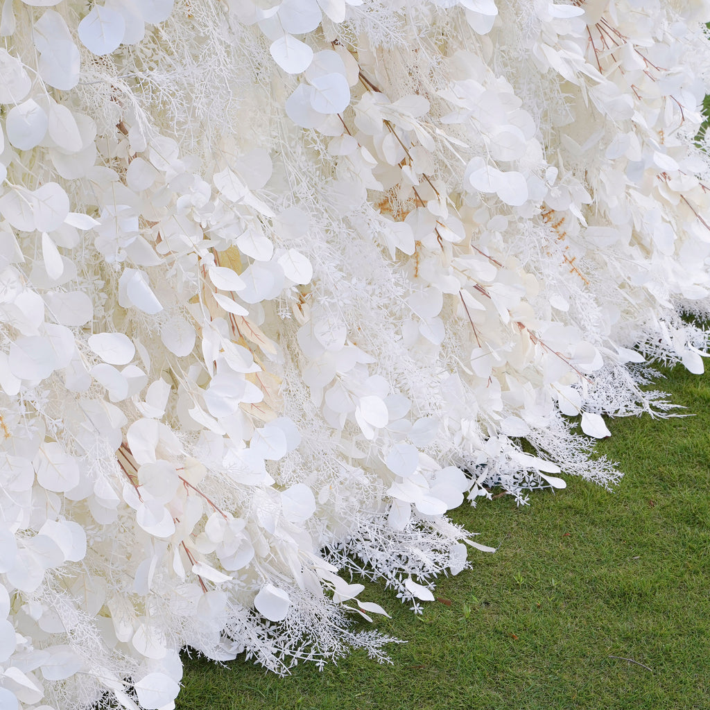 Pampas：5D Grey Pampas Grass Fabric Artificial rolling up curtain flower wall (Ready to ship)
