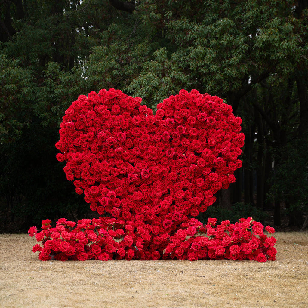Passion: The Perfect Valentine’s Surprise Luxury 3D Red Rose Passion Heart Wall(6.2ft*6.9ft)