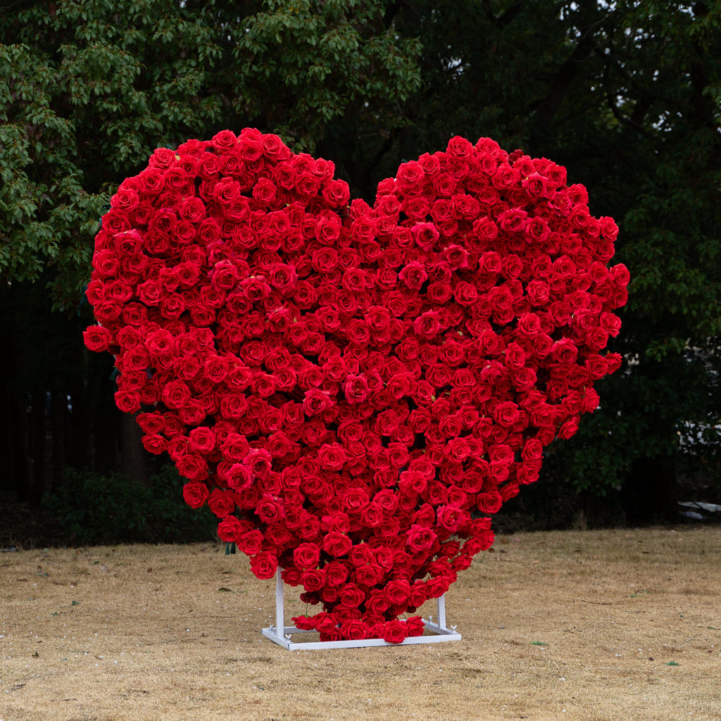 Passion: The Perfect Valentine’s Surprise Luxury 3D Red Rose Passion Heart Wall(6.2ft*6.9ft)