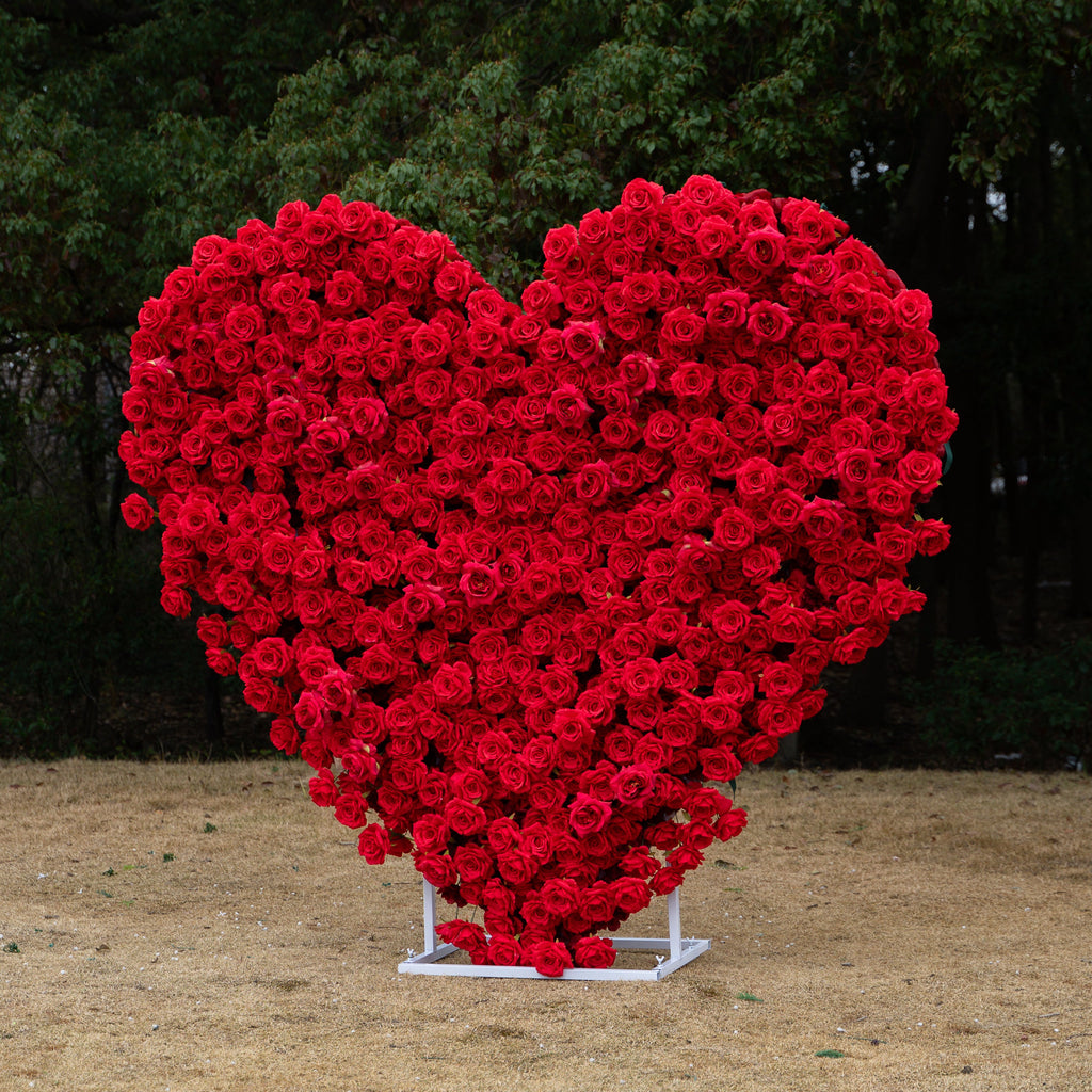 Passion: The Perfect Valentine’s Surprise Luxury 3D Red Rose Passion Heart Wall(6.2ft*6.9ft)