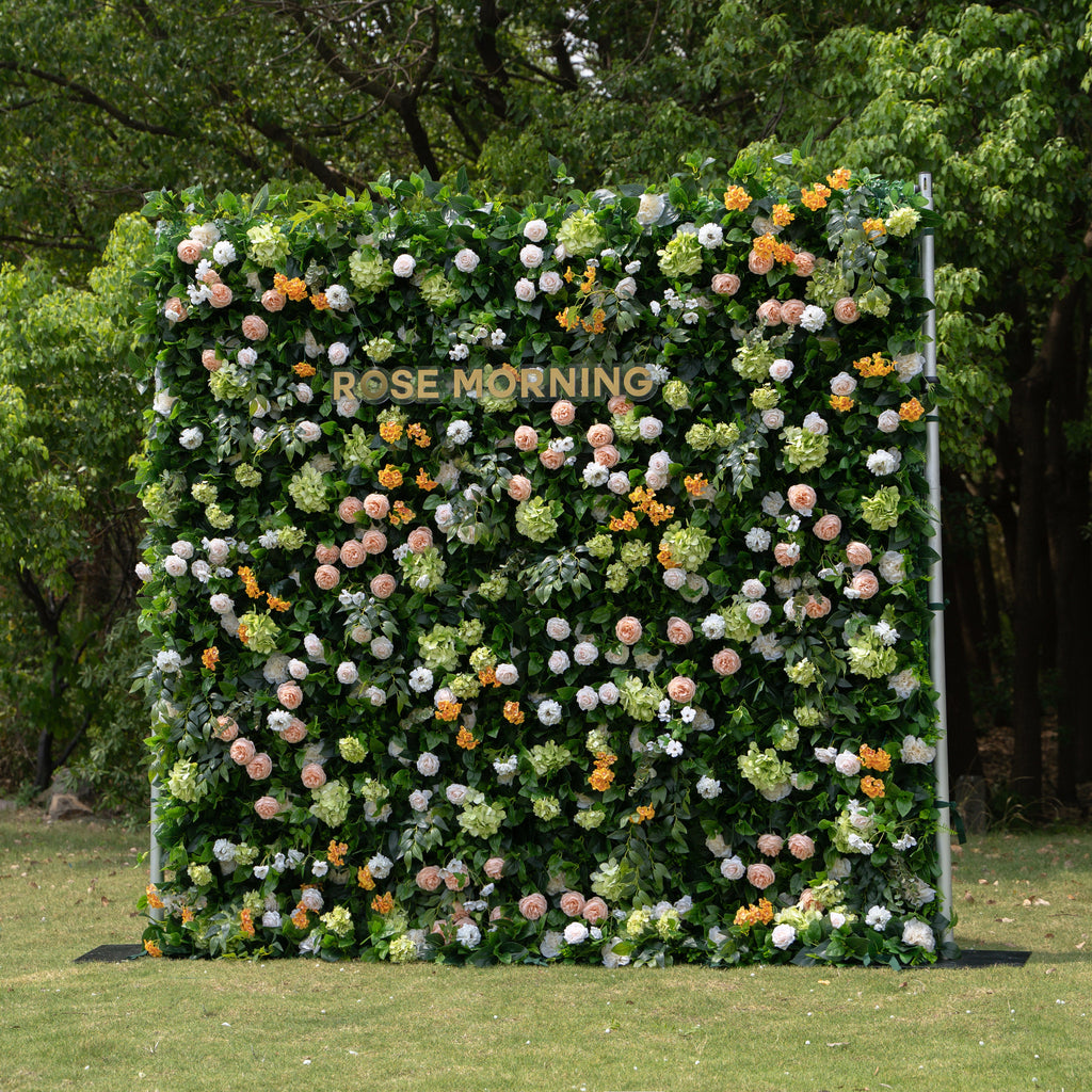 Poppy：4D Fabric Artificial rolling up curtain flower wall