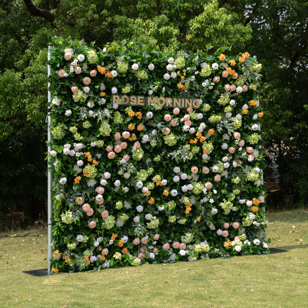 Poppy：4D Fabric Artificial rolling up curtain flower wall
