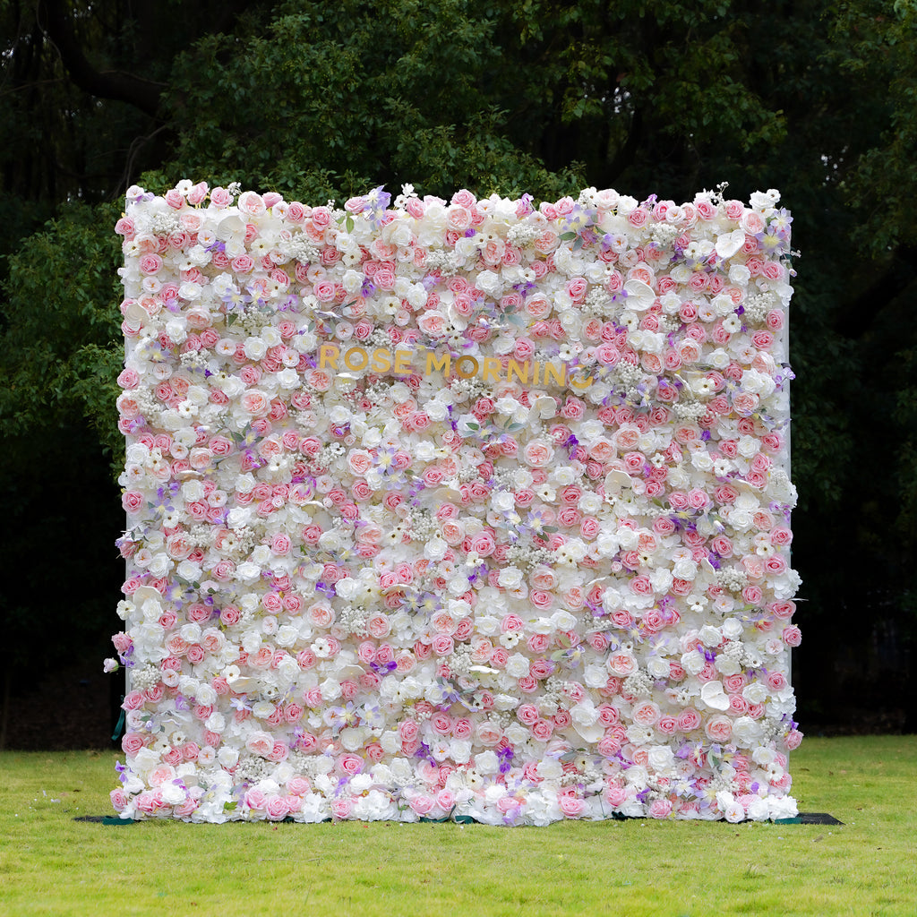 Rosalind：7D Fabric Artificial rolling up curtain flower wall