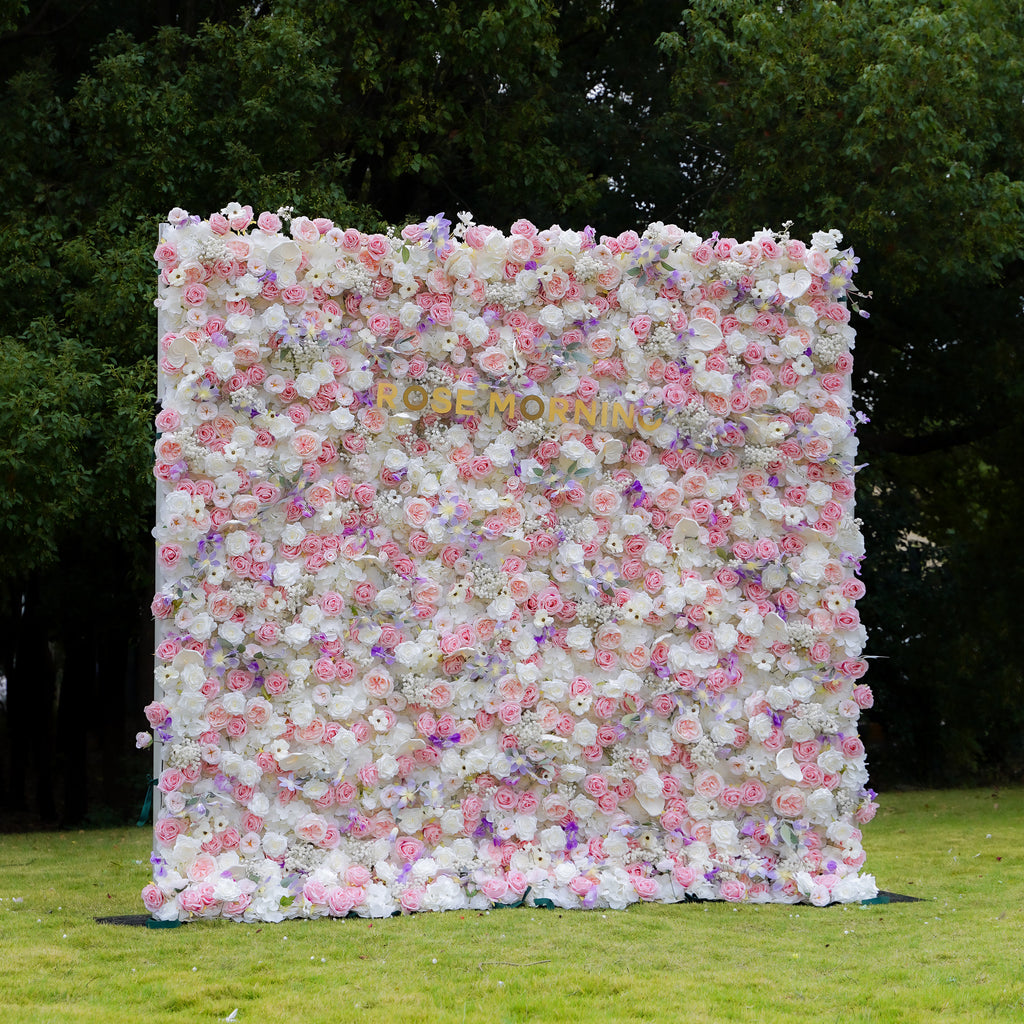 Rosalind：7D Fabric Artificial rolling up curtain flower wall