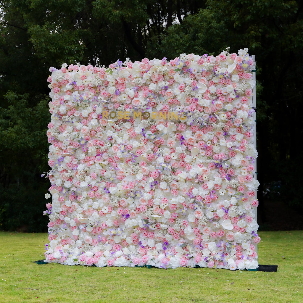 Rosalind：7D Fabric Artificial rolling up curtain flower wall