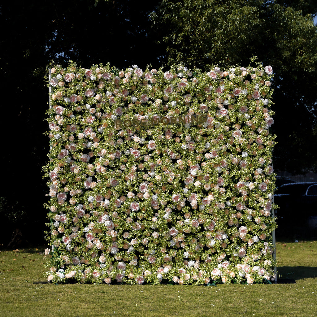 Scarlett：5D Fabric Artificial rolling up curtain flower wall