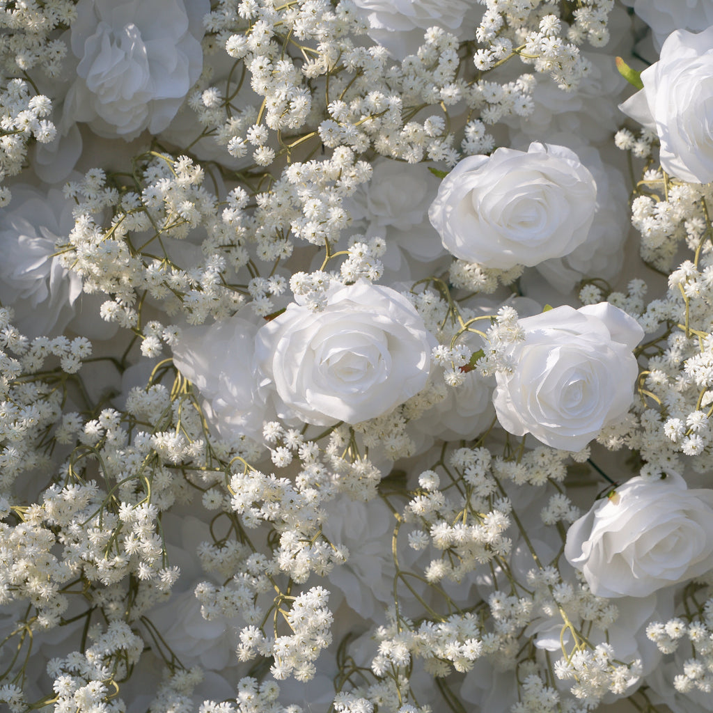 Shimmer Baby Breath wall：3D Fabric Artificial rolling up curtain flower wall(In US Stock 5-7 Days Delivered)