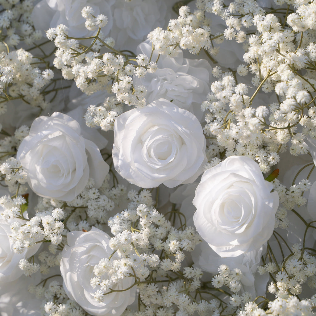 Shimmer Baby Breath wall：3D Fabric Artificial rolling up curtain flower wall(In US Stock 5-7 Days Delivered)