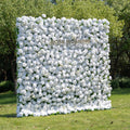 Shy 3D White Flower Wall - Minimalist Wedding Backdrop 8ft×8ft