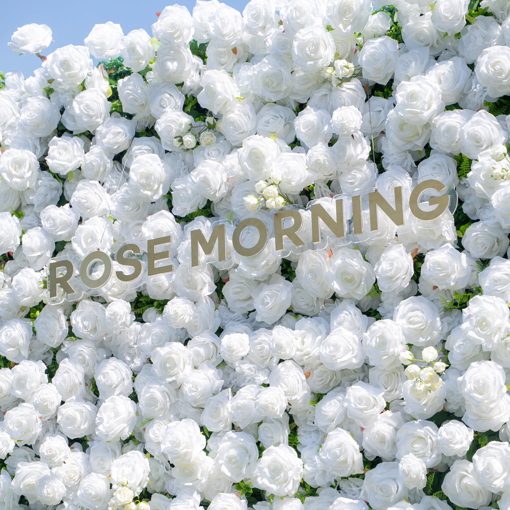 Shy 3D White Flower Wall - Minimalist Wedding Backdrop 8ft×8ft