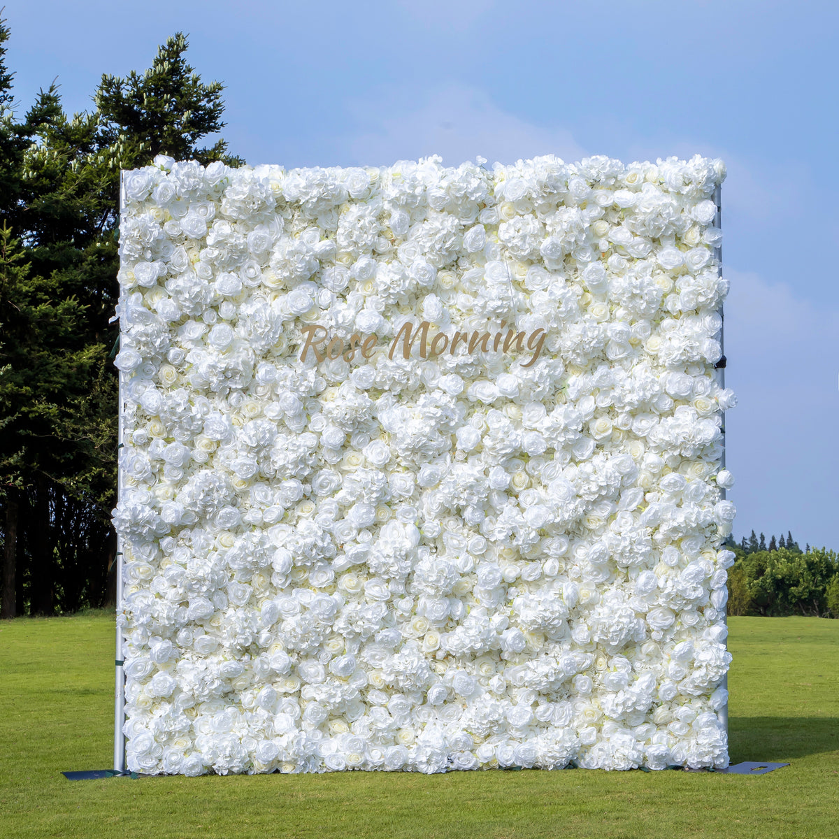 Snow：3D Fabric Artificial rolling up curtain flower wall