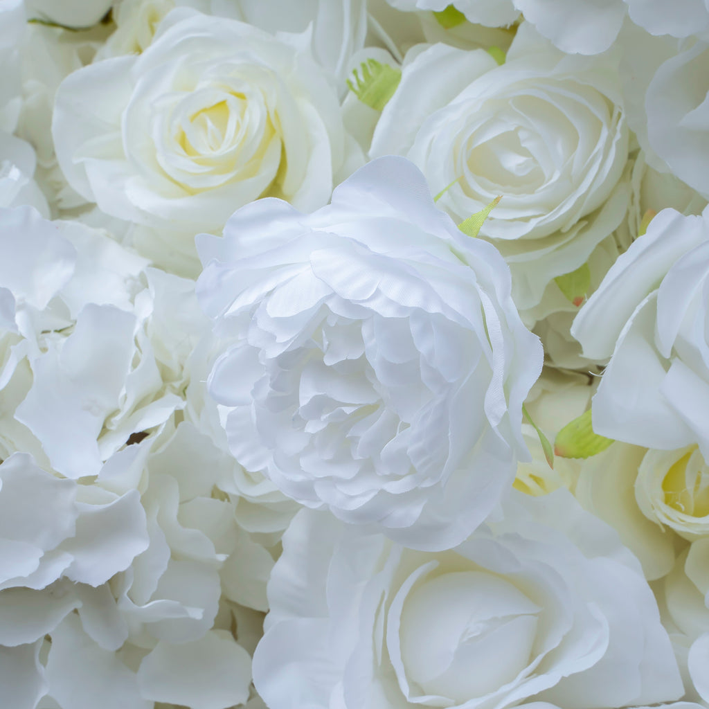 Snow：3D Fabric Artificial rolling up curtain flower wall