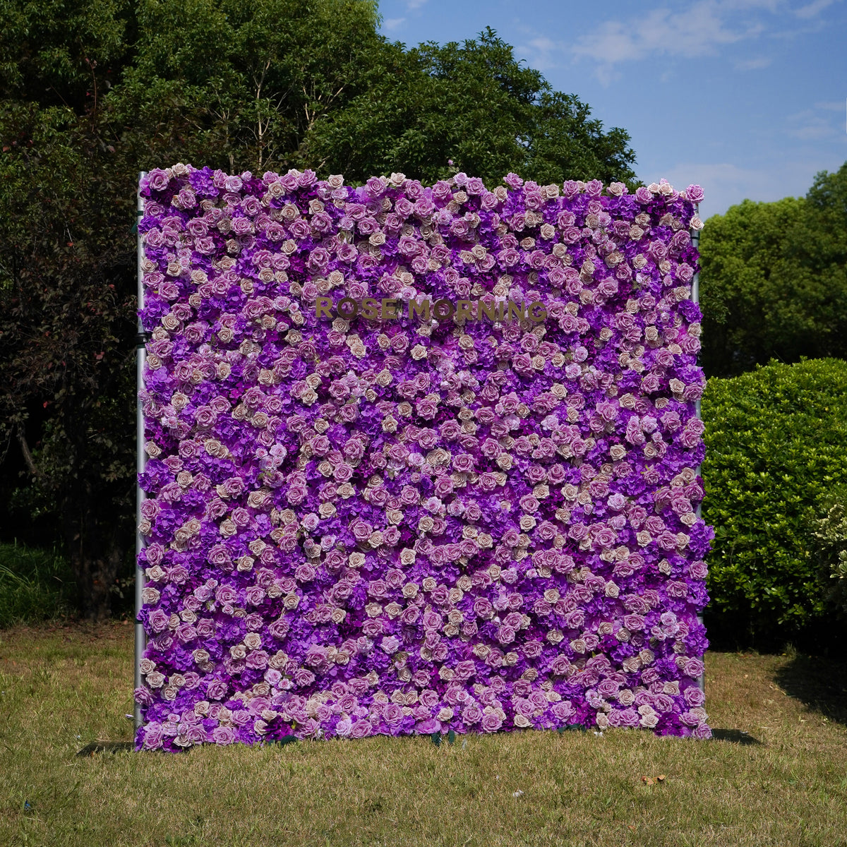 Sofia：5D Fabric Artificial rolling up curtain flower wall