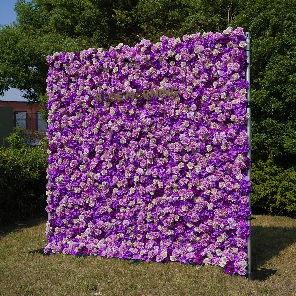 Sofia：5D Fabric Artificial rolling up curtain flower wall
