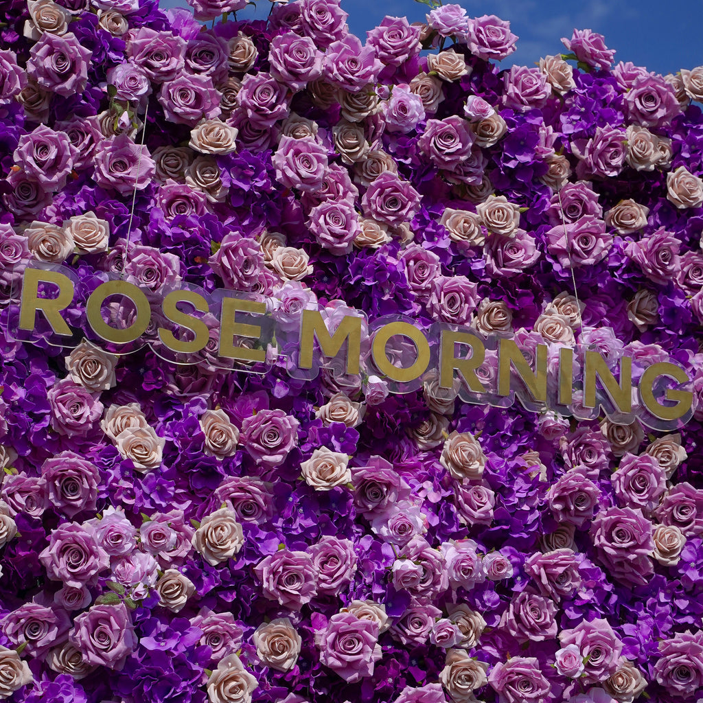 Sofia：5D Fabric Artificial rolling up curtain flower wall