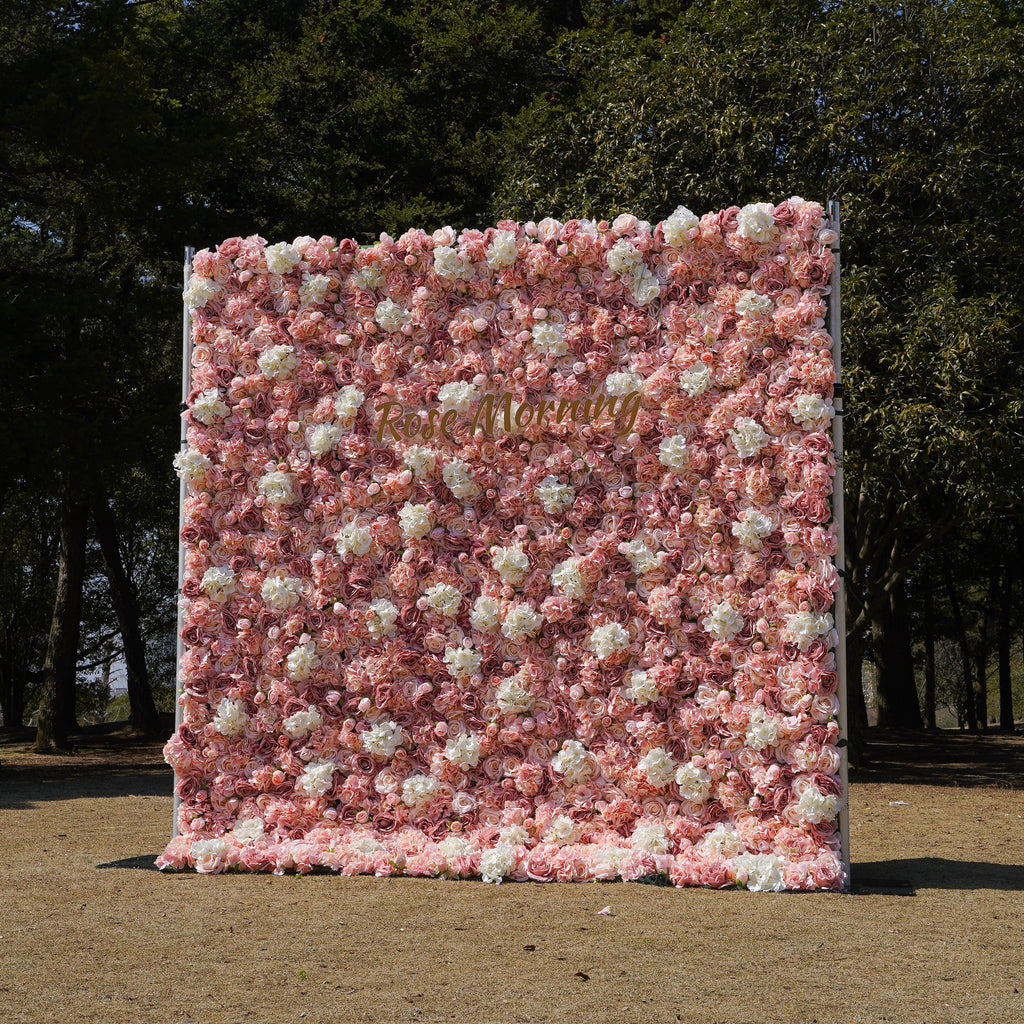 Sonia：4D Fabric Artificial rolling up curtain flower wall