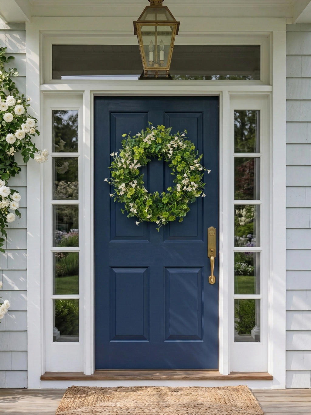 St. Patrick's Day Decorative Wreath with lucky clovers for Door Hanging Garland 21.65"