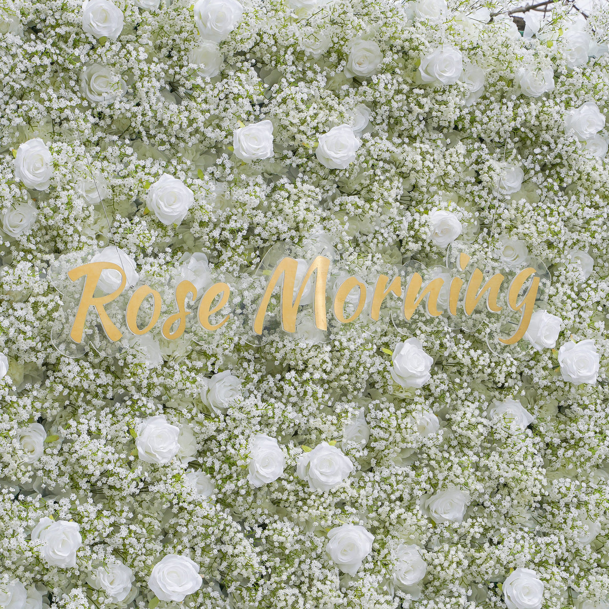 Ivory：5D 2023 Fabric Artificial rolling up curtain flower wall