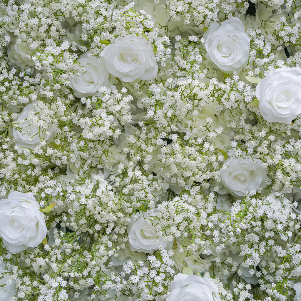 Ivory：5D 2023 Fabric Artificial rolling up curtain flower wall