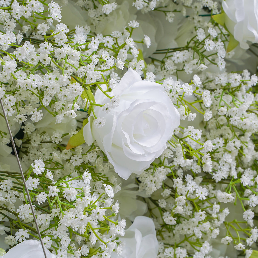 Ivory：5D 2023 Fabric Artificial rolling up curtain flower wall