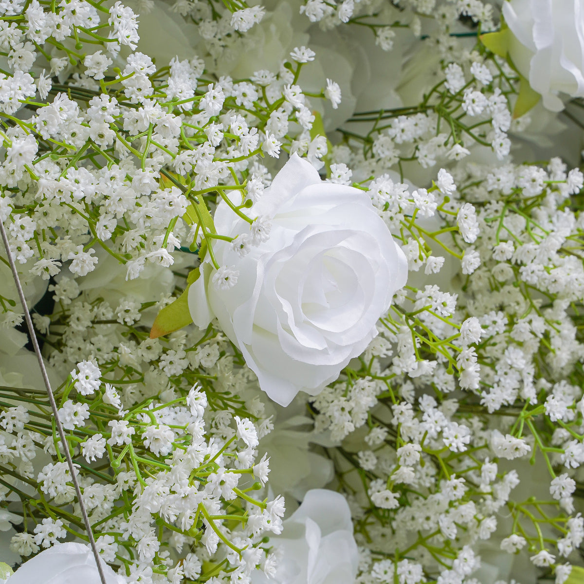 Ivory：5D 2023 Fabric Artificial rolling up curtain flower wall