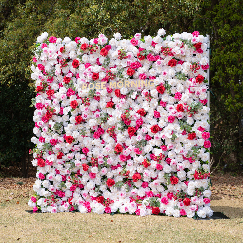 Tami ：5D Fabric Artificial rolling up curtain flower wall (Ready to ship-Only USA)