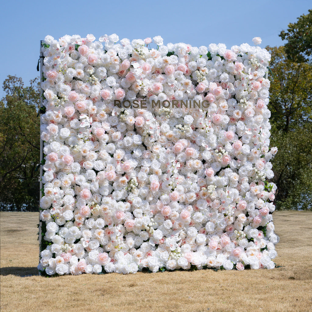 Tiara：5D Fabric Artificial rolling up curtain flower wall