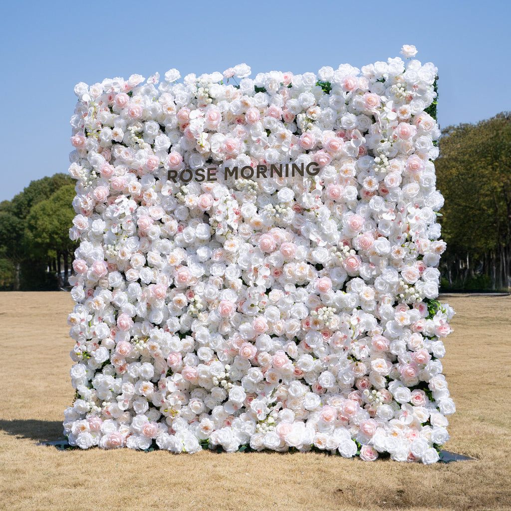 Tiara：5D Fabric Artificial rolling up curtain flower wall
