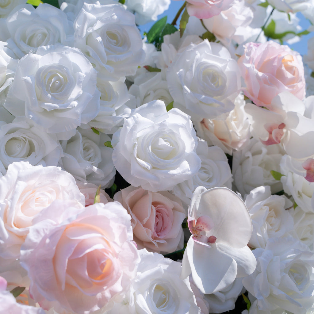 Tiara：5D Fabric Artificial rolling up curtain flower wall