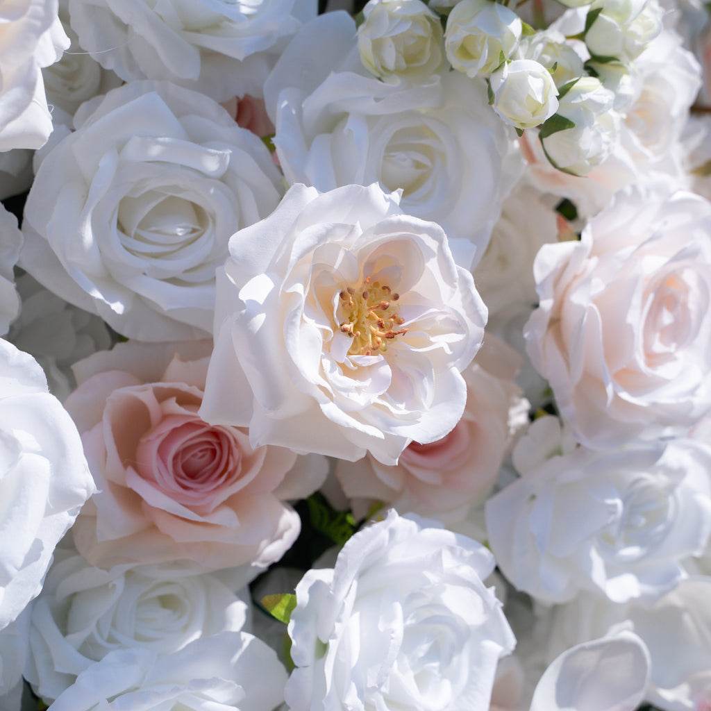 Tiara：5D Fabric Artificial rolling up curtain flower wall