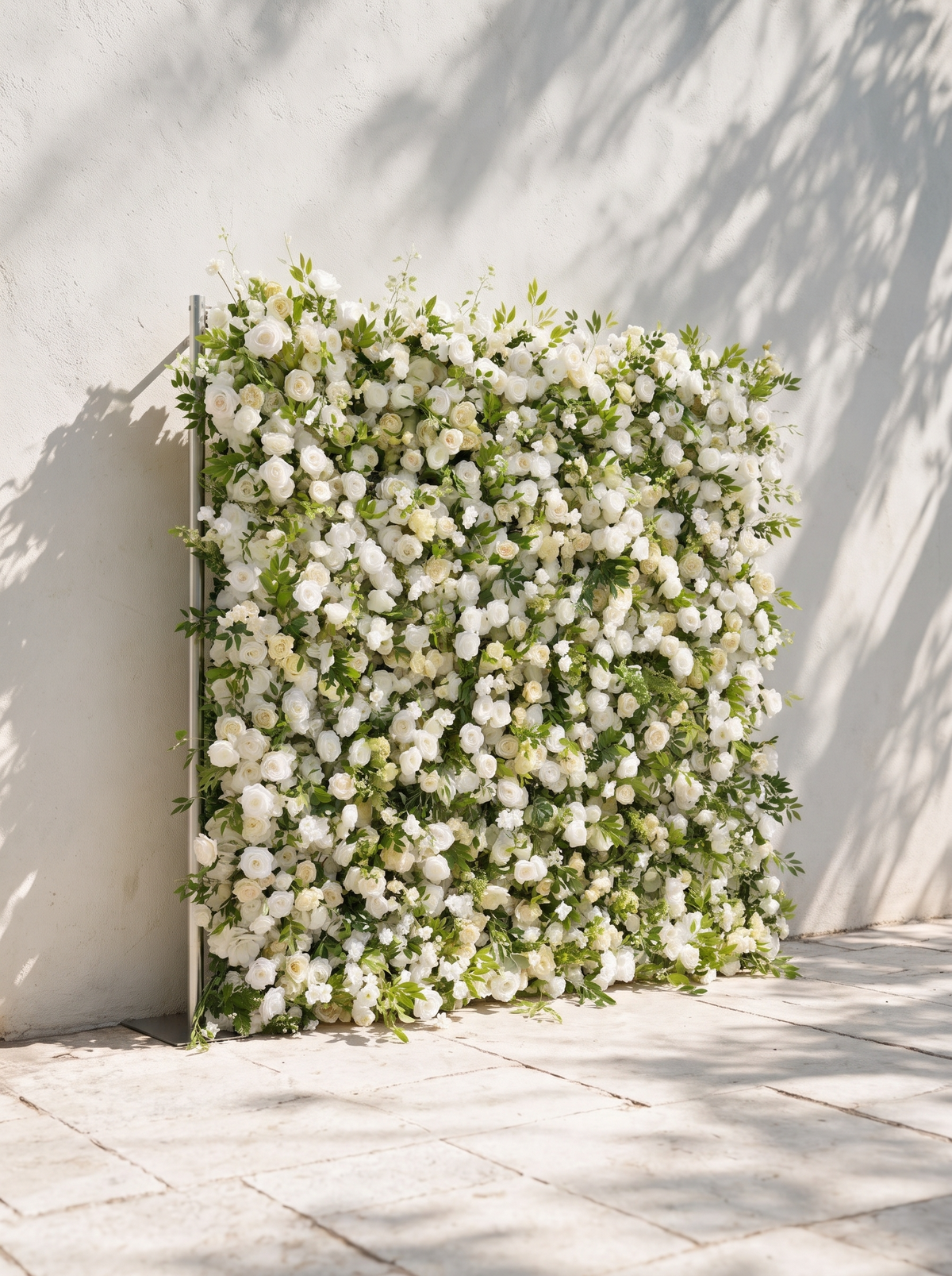 Verdant：2026 Luxury 5D White & Green Floral Wall with Greenery Roll-Up Backdrop for Whimsical Bridal Showers