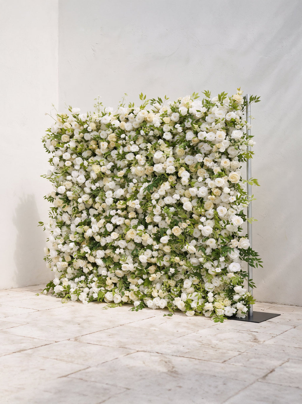Verdant：2026 Luxury 5D White & Green Floral Wall with Greenery Roll-Up Backdrop for Whimsical Bridal Showers