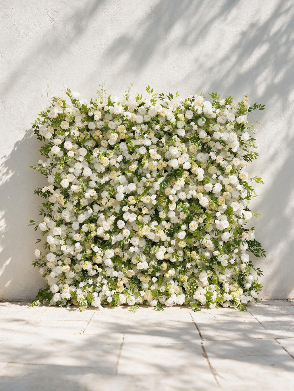 Verdant：2026 Luxury 5D White & Green Floral Wall with Greenery Roll-Up Backdrop for Whimsical Bridal Showers