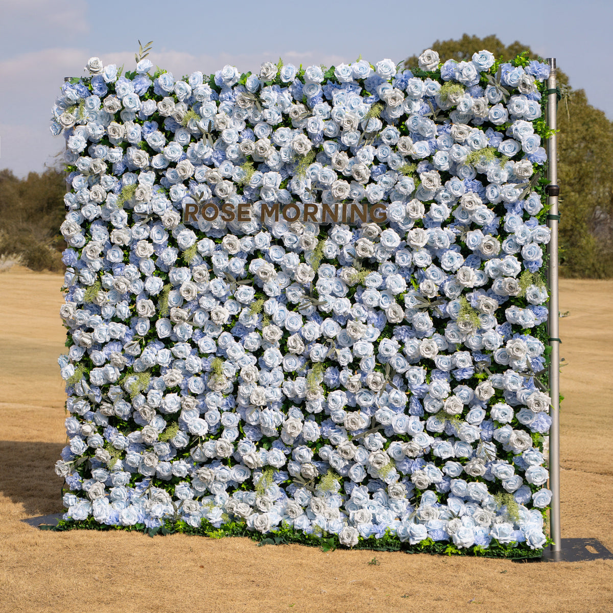 Vesper: 3D Blue & Dusty Rose Wall | Premium Roll-Up Fabric Backdrop for Events