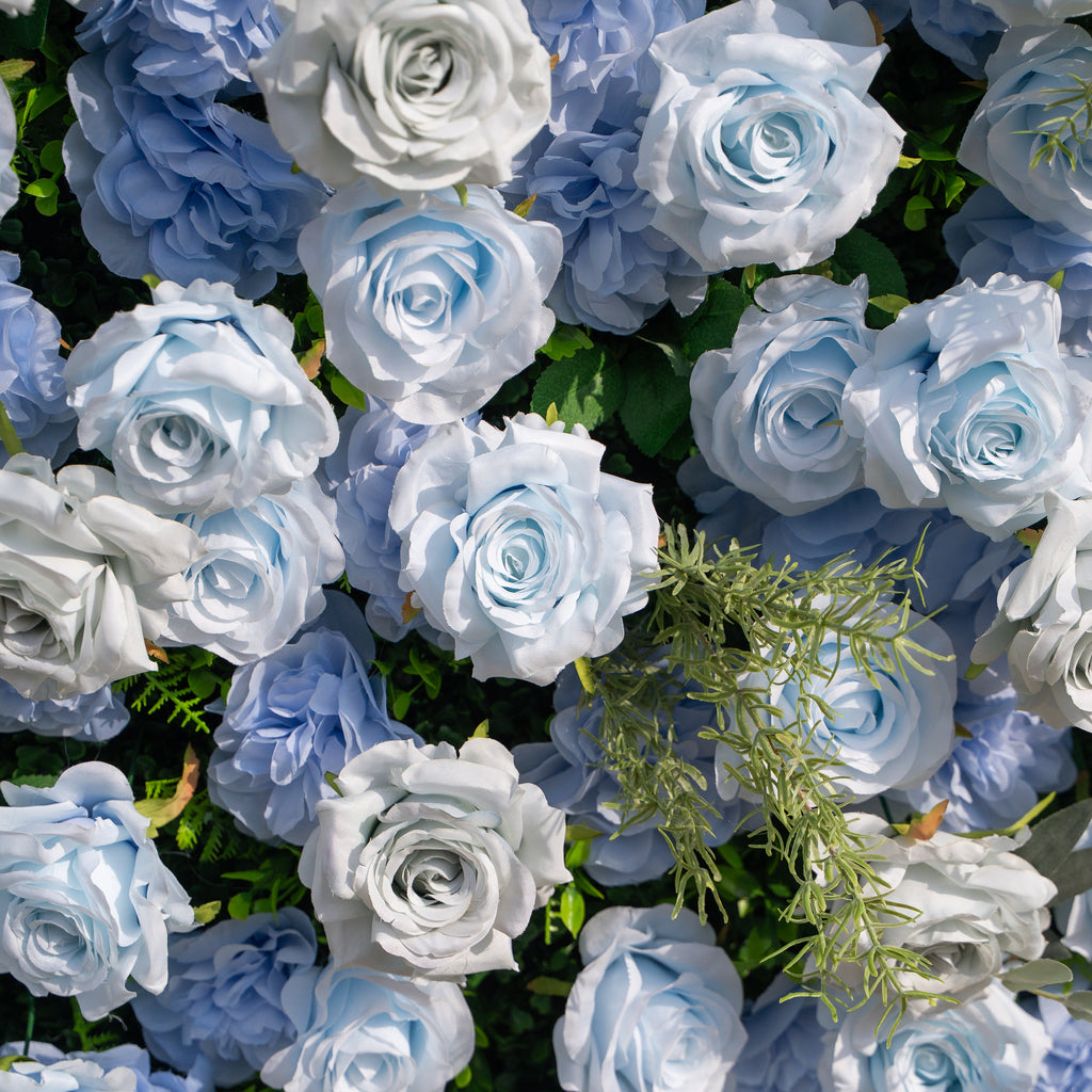 Vesper: 3D Blue & Dusty Rose Wall | Premium Roll-Up Fabric Backdrop for Events