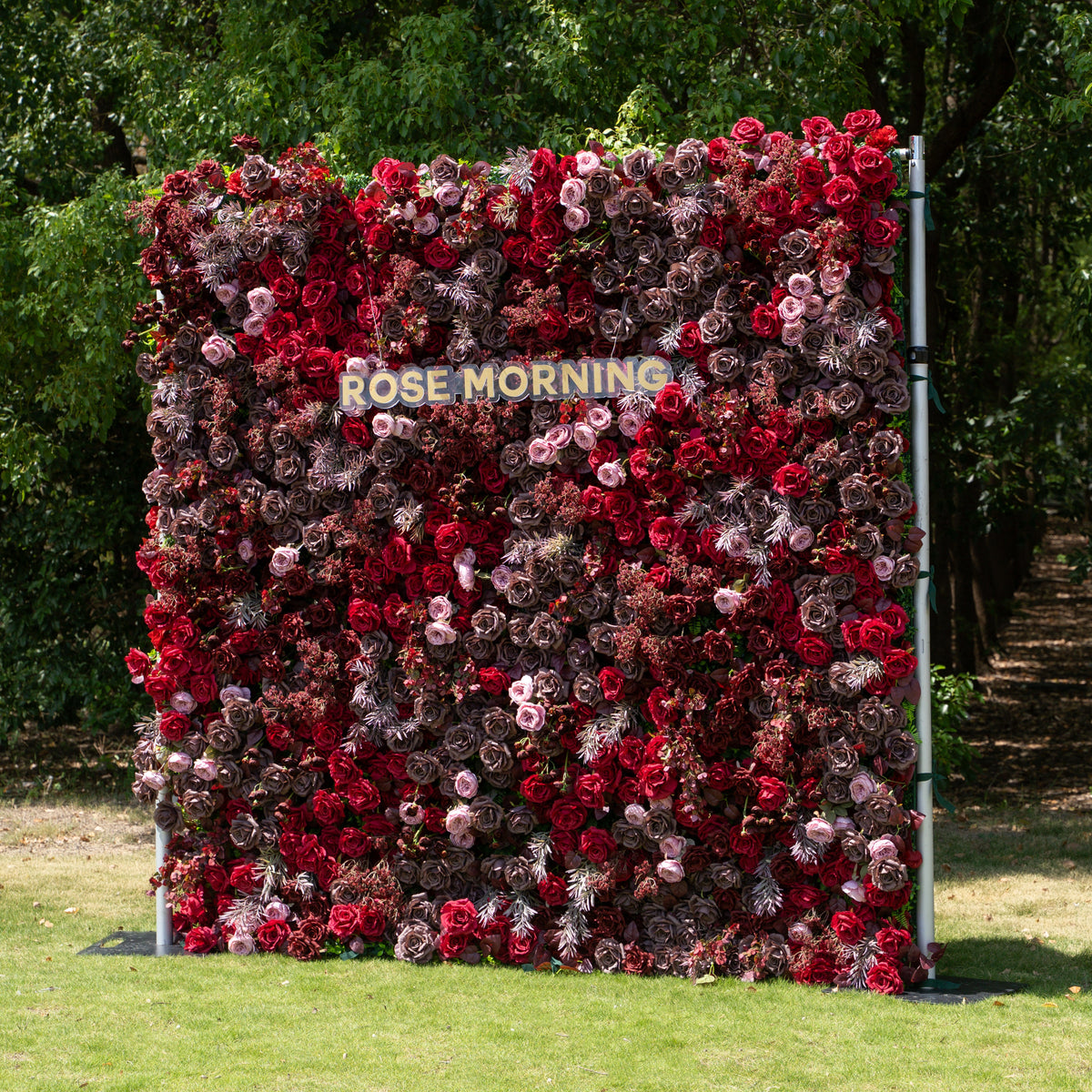 Vino：5D Fabric Artificial zip up curtain flower wall +Free Stand (Ready to ship-Only USA)