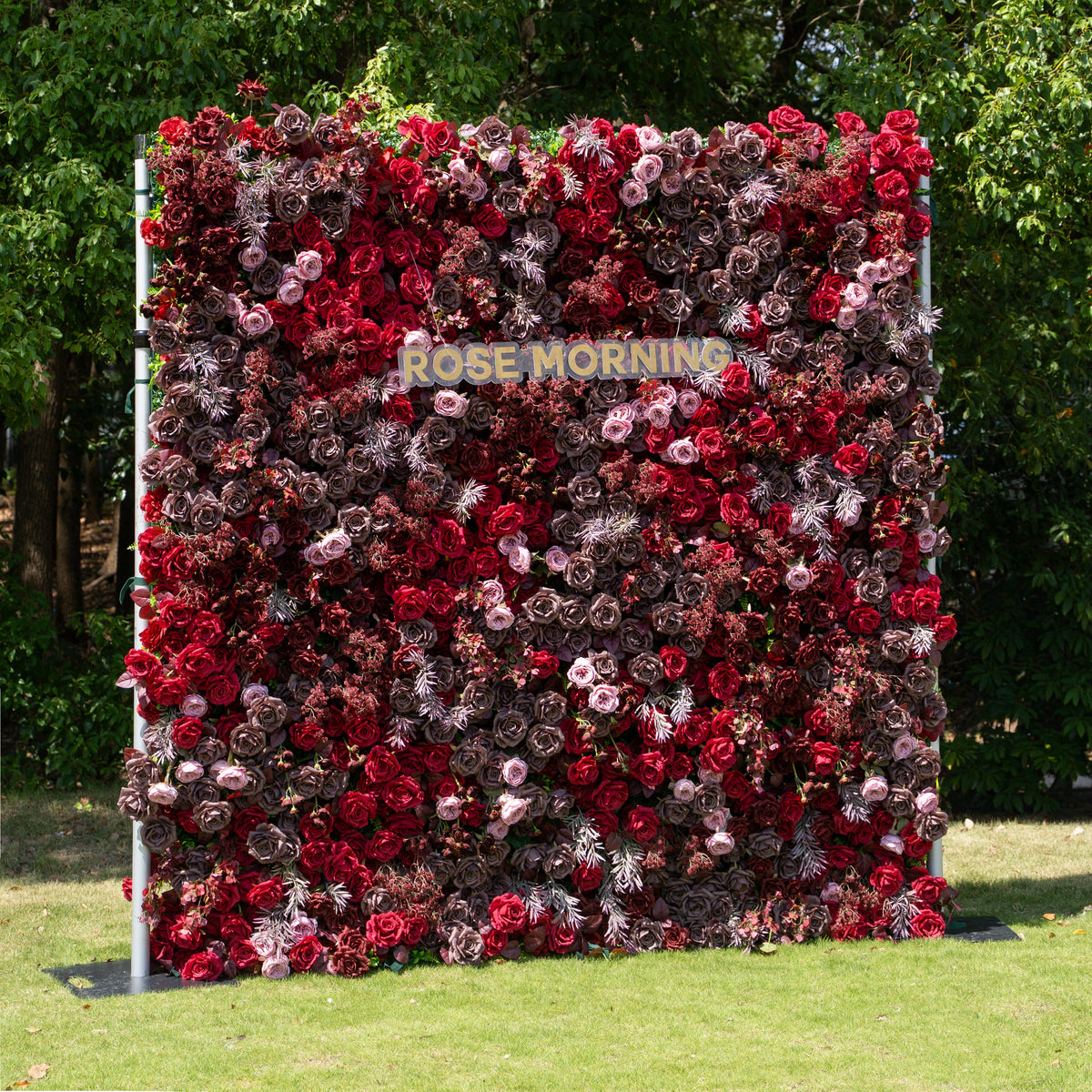 Vino：5D Fabric Artificial zip up curtain flower wall 8ft*8ft