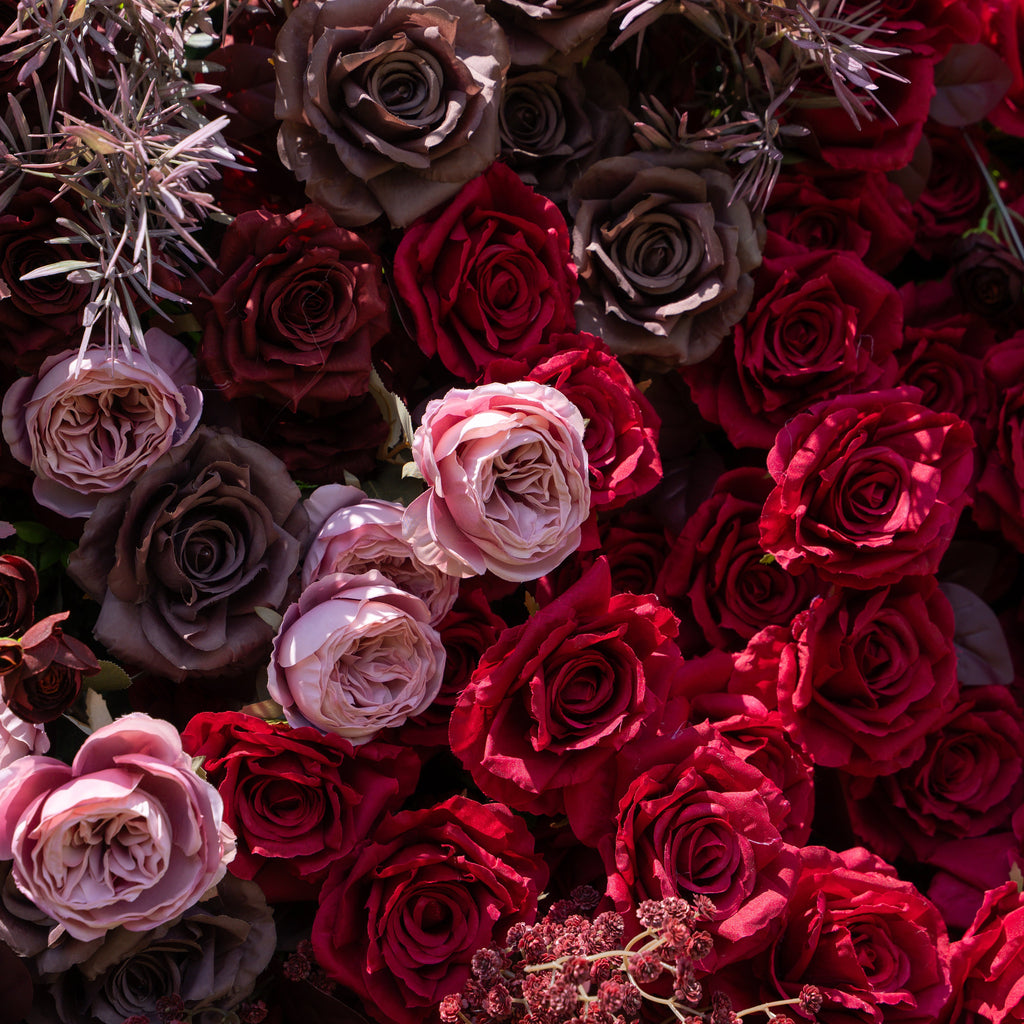 Vino：5D Fabric Artificial zip up curtain flower wall 8ft*8ft