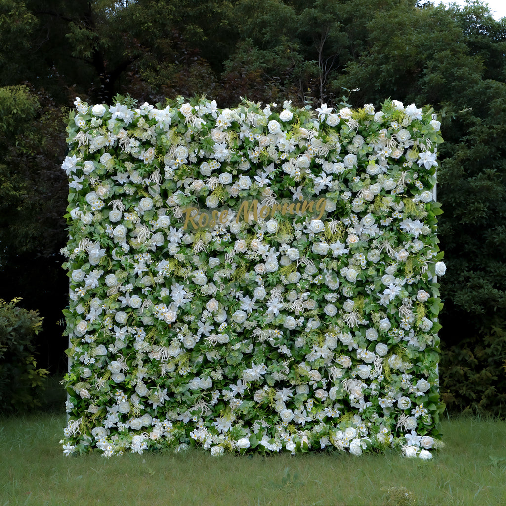 Willow：5D Fabric Artificial rolling up curtain flower wall