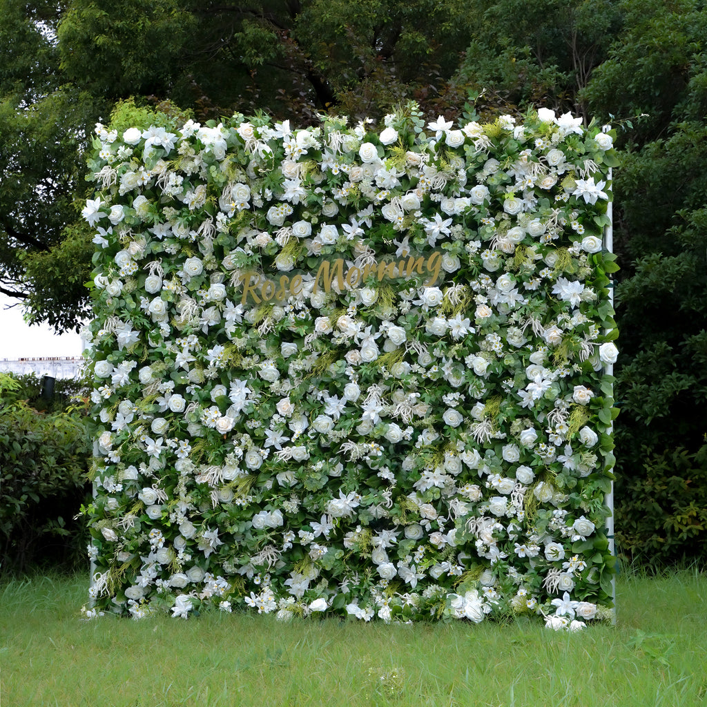 Willow：5D Fabric Artificial rolling up curtain flower wall