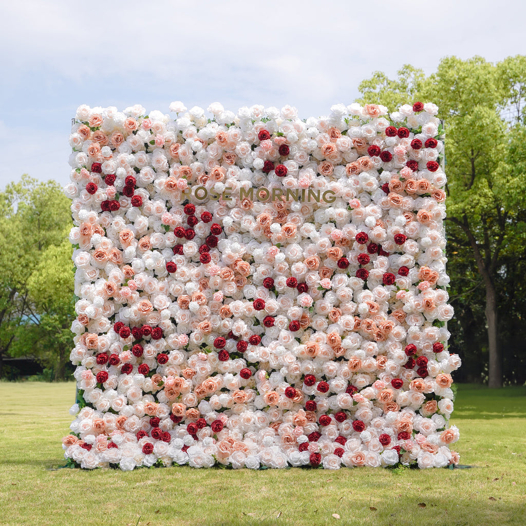 Yvette - 5D Fabric Roll Up Flower Wall for Wedding Party Event Backdrop Decoration