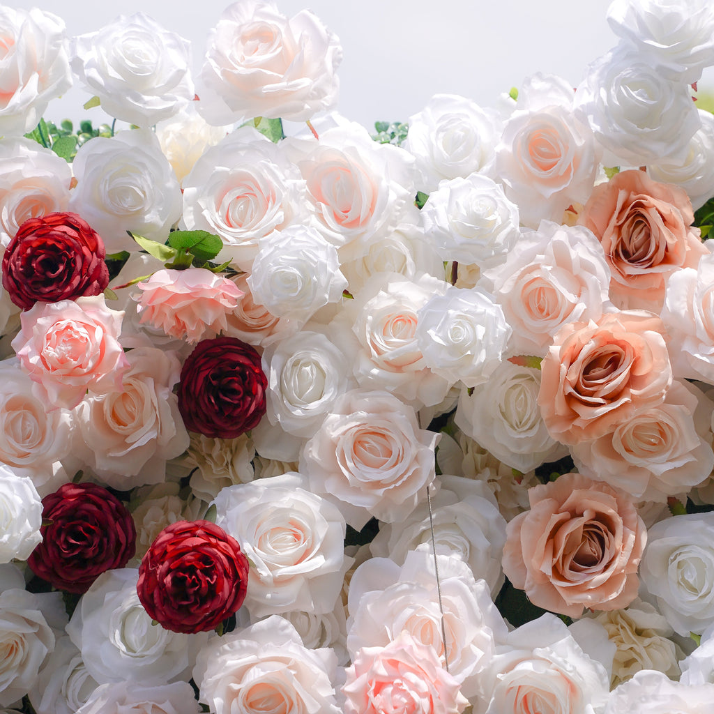 Yvette - 5D Fabric Roll Up Flower Wall for Wedding Party Event Backdrop Decoration