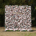 Ziven: 5D Elegant Latte & Ivory Silk Rose Flower Wall Roll-Up Fabric Backdrop for Luxury Wedding & Modern Interior Decor