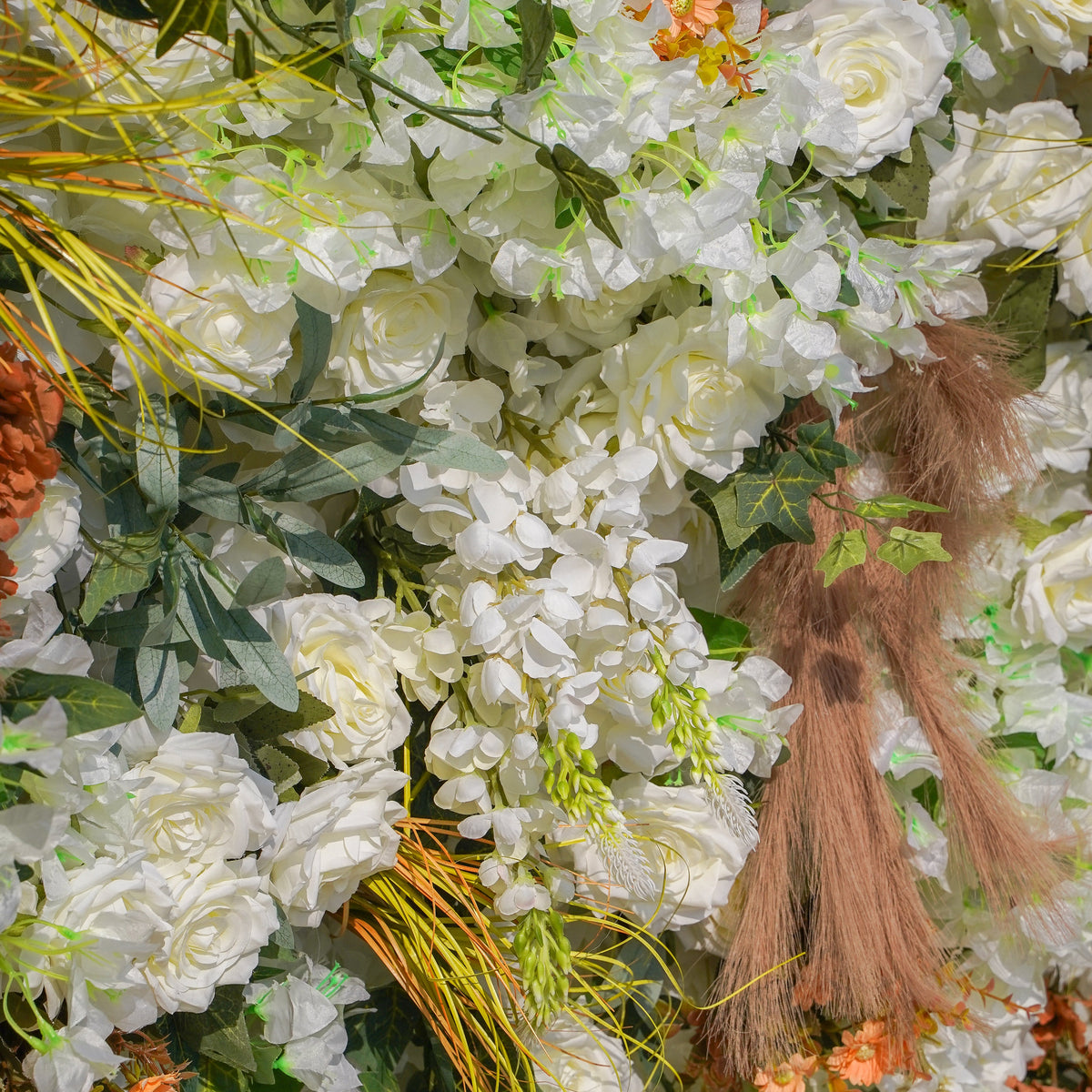 Zoey：5D Fabric Artificial rolling up curtain flower wall